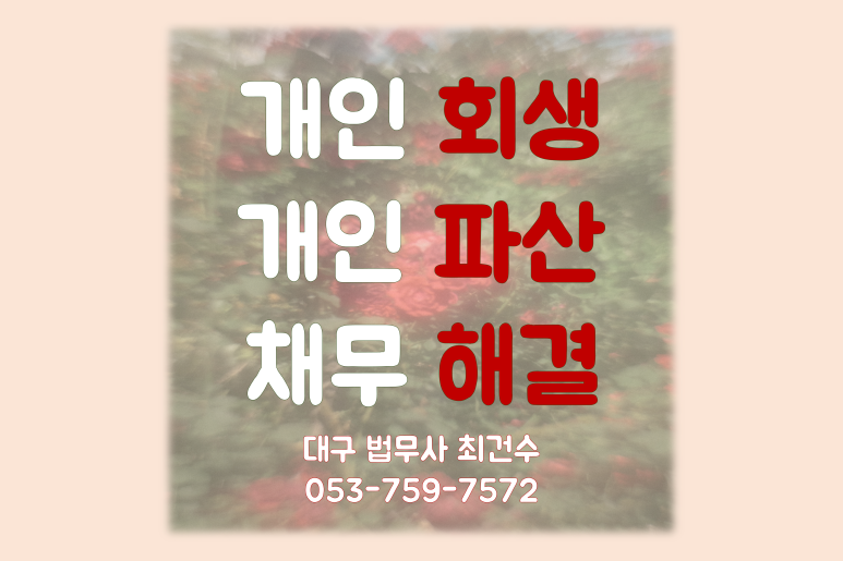 대구, 경북 개인회생/파산 비용은 합리적으로~~